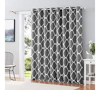 Melodieux Moroccan Fashion Room Darkening Blackout Grommet Top Curtains, 100 by 96 Inch, Grey (1 Panel)