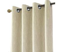 Melodieux Tende con Occhielli Oscuranti in Misto Cotone Beige, al Pezzo, 168x137cm