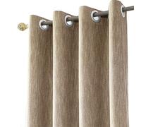 Melodieux Tende con Occhielli Oscuranti in Misto Cotone Marrone, al Pezzo, 117x183cm