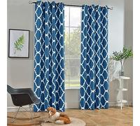 Melodieux - Tende oscuranti con occhielli in stile marocchino per soggiorno, 132 x 213 cm, blu reale (1 pannello)