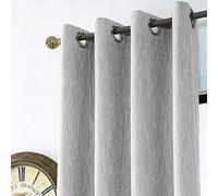 Melodieux Tende oscuranti in cotone con occhielli per camera da letto, 132 x 248 cm, grigio
