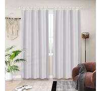 Melodieux Tende oscuranti isolate termicamente per tende lunghe 183 cm, isolamento termico e freddo, fodera oscurante per tende, colore bianco sporco, 127 x 172 cm, 2 pannelli, anelli inclusi