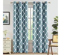 Melodieux Tende oscuranti oscuranti con occhielli per soggiorno, alla moda marocchina, 106 x 213 cm, color foglia di tè (2 pannelli)