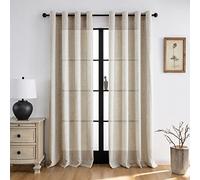 Melodieux Voile Tende per Interni per Camera da Letto Soggiorno sara Beige, 140 x 245 cm