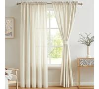 Melodieux Voile Tende per Interni per Camera da Letto Soggiorno sara Beige, 140 x 260 cm