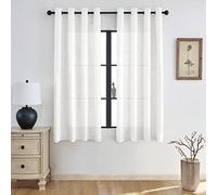 Melodieux Voile Tende per Interni per Camera da Letto Soggiorno sara Bianco, 140 x 225 cm
