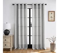 Melodieux Voile Tende per Interni per Camera da Letto Soggiorno sara Grigio, 140 x 245 cm