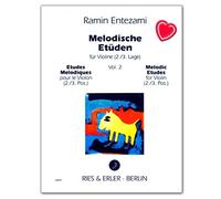 Melodische Etüden Band 2 für Violine (per violino) - Autore Entezami Ramin - Libro delle note musicali con graffetta per spartiti a forma di cuore colorato - RE00093 9790013000937