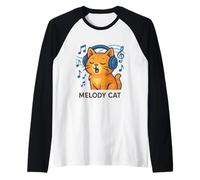 Melody Cat Soundwave Vibes Art Maglia con Maniche Raglan
