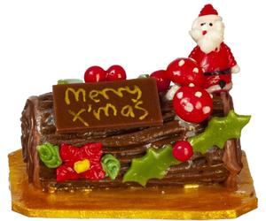 Melody Jane Casa Bambole Torta Natale Yule Log Cioccolato Accessorio