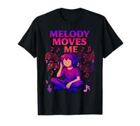 Melody Moves Me - Personaggio Anime calmo circondato da Musica Maglietta