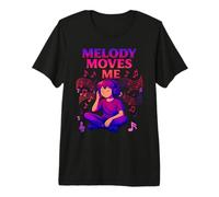 Melody Moves Me - Personaggio Anime calmo circondato da Musica Maglietta Premium