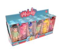 MELODY - Pacco di 12 Mini Bambole - Melody City - Bambole Manichino - 077306PA - Multicolore - Plastica - Statuetta - Doll - Giocattolo per Bambini - Compleanno - A partire dai 3 anni