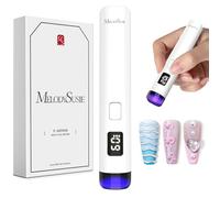 MelodySusie Lampada UV portatile per unghie in gel, ART01R, senza fili, ricaricabile, con display LCD, copertura protettiva per gli occhi, asciugatura per unghie, per decorazione fai da te a casa