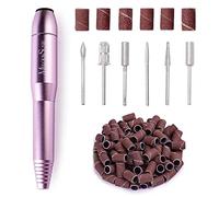 MelodySusie PC120B - Set di lime per unghie elettrico portatile, professionale, per acrilico e gel, manicure e pedicure, lucidatura, design per uso domestico e salone, viola