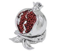 Melograno Grande In Resina Argentata con Frutto Rosso Misura 9,5x13x10 cm Made in Italy Soprammobili Idea Regalo