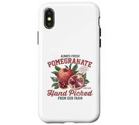 Melograno raccolto a mano frutta vintage retrò pesca grafica Custodia per iPhone X/XS
