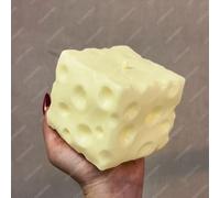 Melojoy Pallina antistress morbida e gommosa a forma di grande blocco di formaggio, giocattolo malleabile da spremere a forma di grande formaggio, non rimbalzante, giocattolo fidget per alleviare lo s
