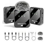 MeloJungle K63 - Microfono lavalier wireless per iPhone/telefono USB-C, fotocamera, tablet e Mac, mini microfono per iPhone per registrazione video, Vlogging, 48 KHz/24 bit, portata 50 m,