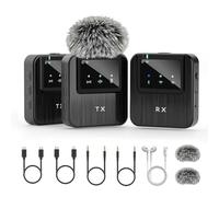 MeloJungle Microfono lav wireless per iPhone 16/15/14, Android, fotocamera, iPad e laptop, microfono indossabile per iPhone per registrazione video, TikTok, cancellazione del rumore, 48 KHz/24 bit,