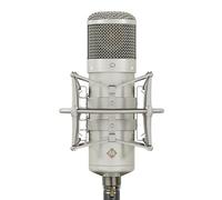Melon Audio MA-47 Microfono a Condensatore per Studio, Diaframma Grande da 34mm in Oro Vintage - Include Filtro Pop, Supporto Antiurto in Metallo, Cavo XLR e Custodia in Legno per Microfono - per