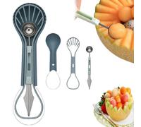 Melon Baller Scoop,Stainless Steel Fruit Scooper Seed Remover Cutter，Blue