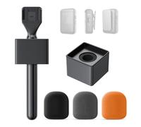 MELONARE MH-30 - Supporto per microfono portatile, adattatore wireless Lavalier con copertura in schiuma, maniglia per microfono compatibile con microfoni DJI, Rode, Hollyland, Boya per interviste