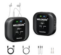 Melonare PM-1 - Sistema di monitoraggio in-ear wireless UHF 500 MHz, audio HD, trasmettitore e ricevitore Beltpack, 10 canali, mono/stereo, IEM per esibizioni dal vivo
