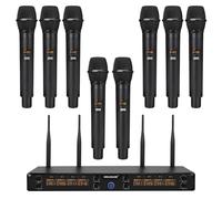 MELONARE Sistema microfonico wireless a 8 canali, UHF 500 MHz, set con 8 x 5 frequenze, portata di 73 m, microfono portatile dinamico per canto, karaoke, chiesa, riunioni, matrimoni (MWM-81F)