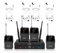 MELONARE Sistema microfonico wireless UHF compatto a 4 MWM-41-4B