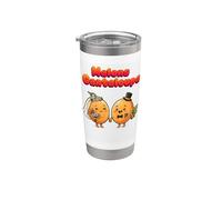 Meloni Canteloupe Carino Matrimonio Frutta Pun Coppia Amore Bicchiere termico in acciaio inox doppia parete