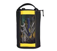 MELOTOUGH Borsa in tela con cerniera per attrezzi con cerniera, borsa con finestra in rete e occhielli per appendere (giallo)