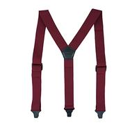 MELOTOUGH Bretelle adatte agli aeroporti, senza ronzio, clip in plastica da 3,8 cm, bretelle completamente elastiche con toppa in pelle, Borgogna, Y Back