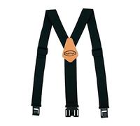 MELOTOUGH Bretelle con clip da cintura completamente elastiche con clip in plastica non metallica con estremità a gancio, nero, Large