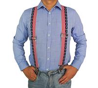 MELOTOUGH Bretelle da uomo completamente elastiche da 5,1 cm di larghezza X posteriore resistenti bretelle da lavoro, Bandiera New Us, Large