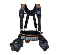 MELOTOUGH Cintura portautensili con bretelle, borsa degli attrezzi, bretelle, pettine, grembiule, cintura per attrezzi da costruzione, resistente, per falegnami, per elettricisti, tetti, appaltatori