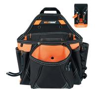 MELOTOUGH Custodia per attrezzi da elettricista, con chiusura a clip, organizer per attrezzi da lavoro, con cavalletto posteriore (arancione)