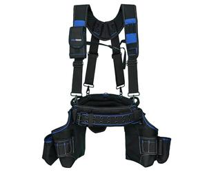 MELOTOUGH Pro Framer's Combo System Grembiule Tool Pouch Cintura con Bretelle Builder Heavy Duty Carpenter Suspension Rig Tool Belt e Multi Function (blu)