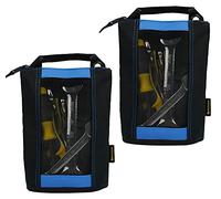 MELOTOUGH Utility - Borsa per attrezzi in tela con cerniera - Borsa di fissaggio resistente finestra a rete, occhielli per appendere (2 pezzi)