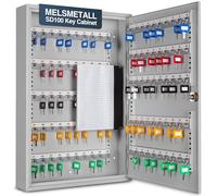Melsmetall Basi-Cassetta Portachiavi SS 100 PZ 2171-0199, Numero di Ganci, 200, (alloggiamento in Metallo), Lega di Acciaio, Grigio Chiaro, RAL 7035