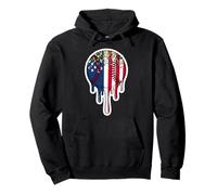 Melting American Baseball Drip Giocatore Patriottico Coach Amante Felpa con Cappuccio