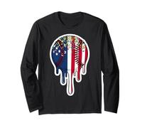 Melting American Baseball Drip Giocatore Patriottico Coach Amante Maglia a Manica