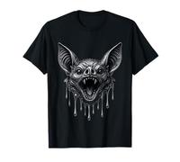 Melting Bat Dripping Tattoo Opera d'Arte Animale feroce Arte Gotica Maglietta
