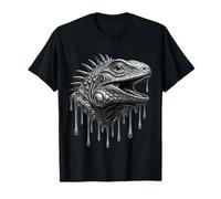 Melting Iguana Gocciolante Tattoo Art Grafica Animale feroce Maglietta