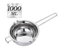 Melting Pot - Pentola a doppia caldaia, 1000 ml, in acciaio inox, con manico resistente al calore, per la creazione di candele e cioccolatini