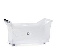 MELTOM Contenitore portaoggetti con rotelle, trasparente, organizer basso (17 l)
