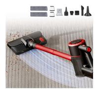 MeLtor Aspira E Lava Pavimenti Casa 5 in 1, 18KPa/120W/35Mins, Scopa Senza Fili Leggero Versatile Scopa Elettrica Senza Filo per Pulizia Domestica/Peli Animali,Red