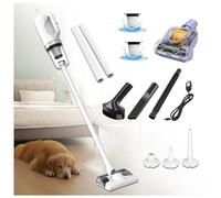 MeLtor Aspira E Lava Pavimenti Casa 5 in 1 Portatile, 200ml Serbatoio Dell’acuqa, Scopa Elettrica Che Aspira E Lava per Pulizia Domestica/Capelli/Polvere/Lavapavimenti