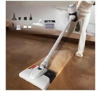 MeLtor Lavapavimenti Senza Filo 5 in 1 Portatile, 400ml Serbatoio, Lava Aspira Pavimenti Leggero E Senza Fili Scopa Elettrica per Pulizia Domestica/Capelli/Polvere/Lavapavimenti,White