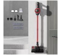 MeLtor Lavapavimenti Senza Filo 5 in 1 Portatile, 400ml Serbatoio, Lava Aspira Pavimenti Leggero Versatile Scopa Lava E Aspira Pavimenti per Pulizia Domestica/Peli Animali,Red